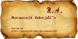 Moravcsik Adorján névjegykártya